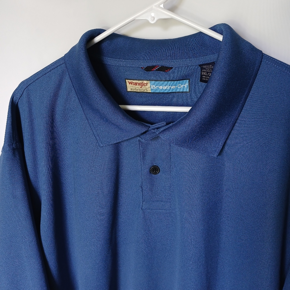 Wrangler Mens Authentics Breath-Dri Polo Golf Shirt 3XL/3TG Blue - Picture 4 of 7